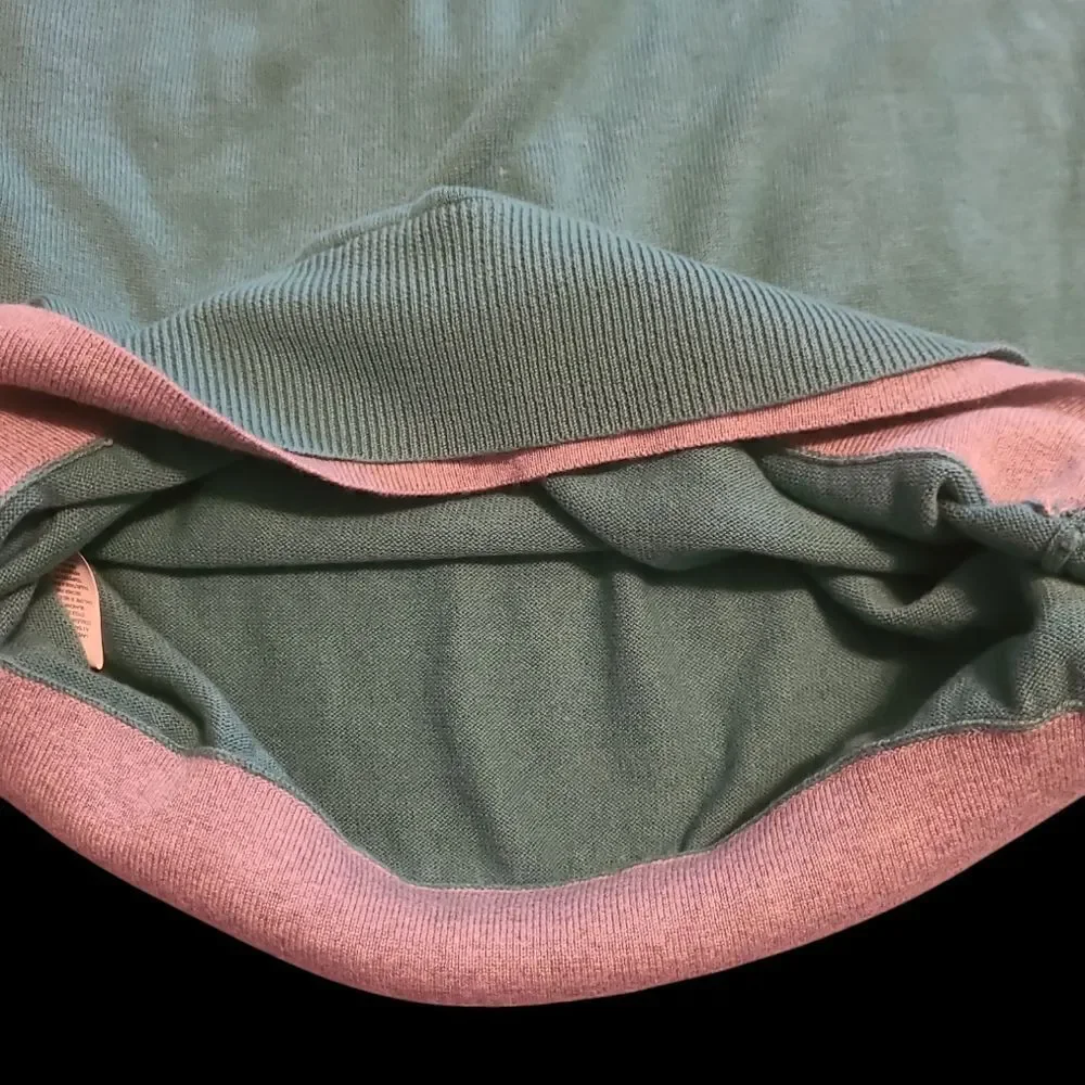 Perry Ellis Spruce Green v neck pullover er sweater sz M/M cotton poly blend